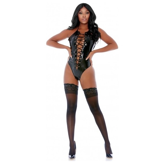 Laced Be Honest Vinyl Lace-Up Teddy