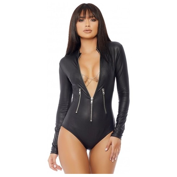 Master Body Manga Larga con Escote V - Negro