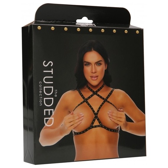 Put a Stud Cinturón-Liguero con Tachuelas Plateadas