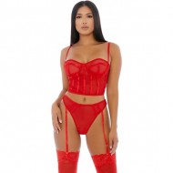Put O-Ring On It Lingerie Skirt Rojo