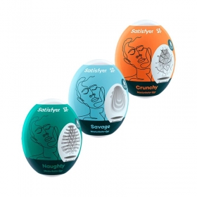 Set 3 Huevos Masturbadores Naughty, Savage Crunch