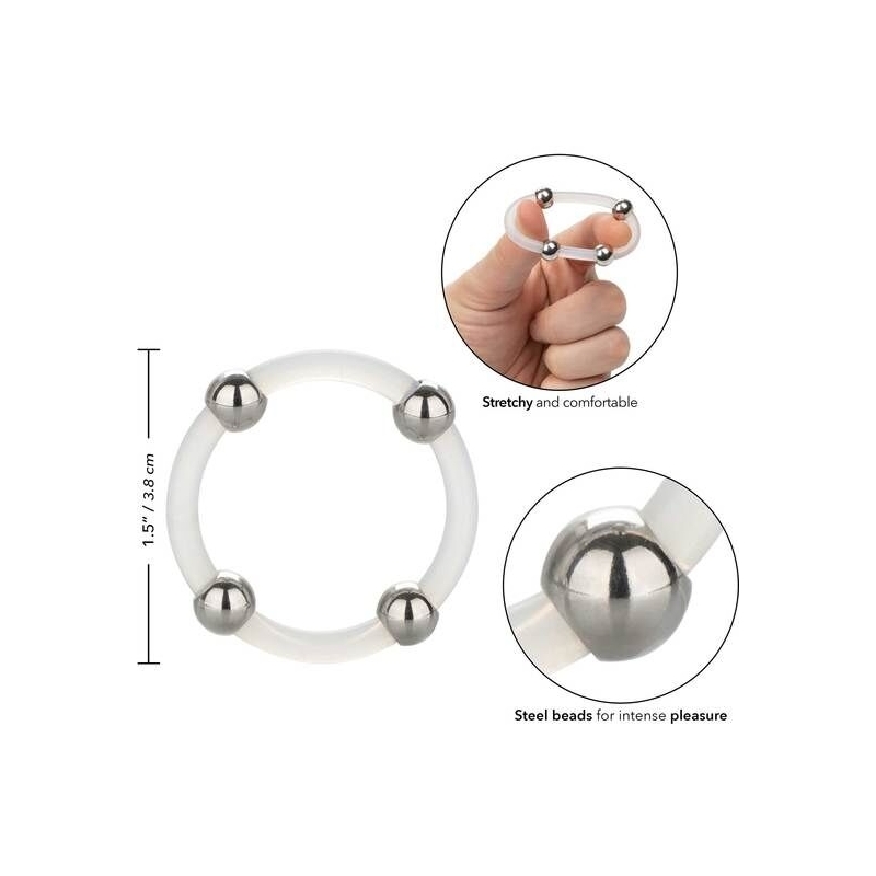 Steel Beaded Silicone Ring