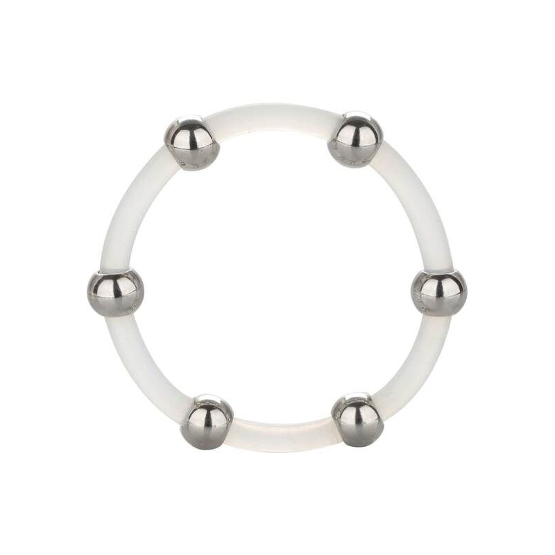 Steel Beaded Silicone Ring