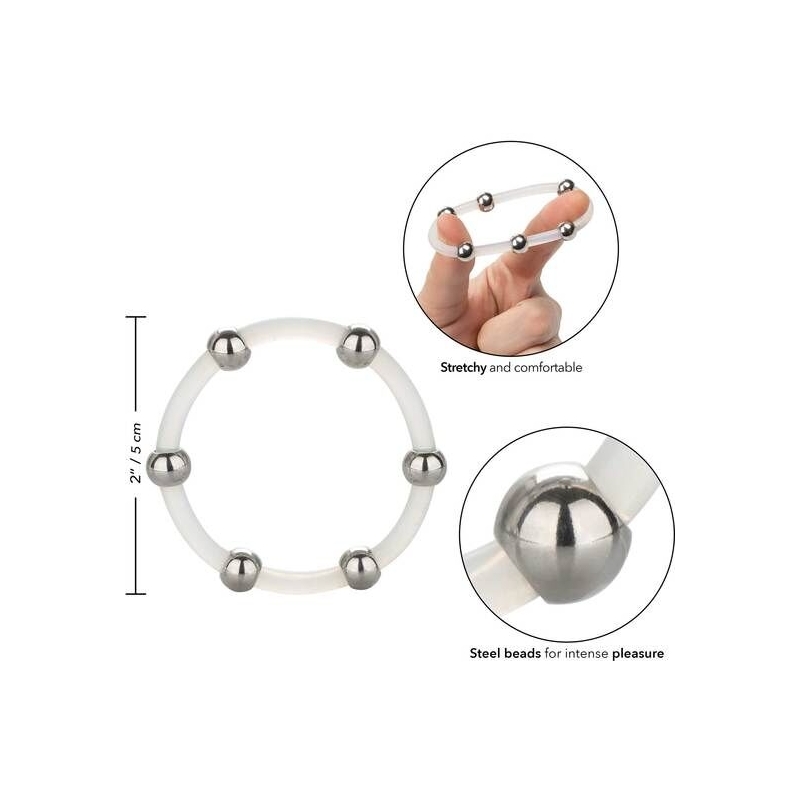 Steel Beaded Silicone Ring