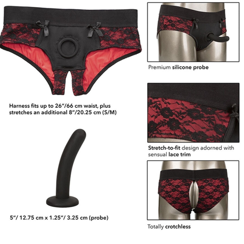 Scandal Crotchless Panty Set with Dildo