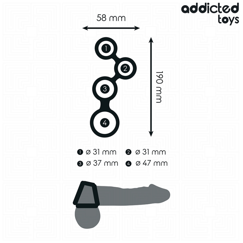 Penis Ring with Testicle Dividers