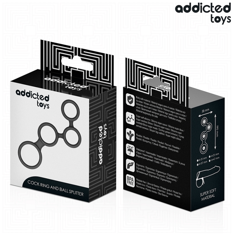 Penis Ring with Testicle Dividers