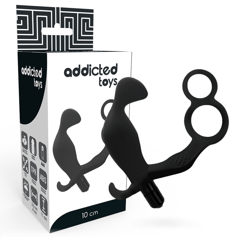 Anal Plug with Double Ring and Testicle Stimulator