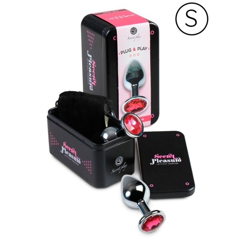 Plug anal de aluminio con cristal fuscia