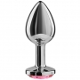 Plug anal de aluminio con cristal fuscia