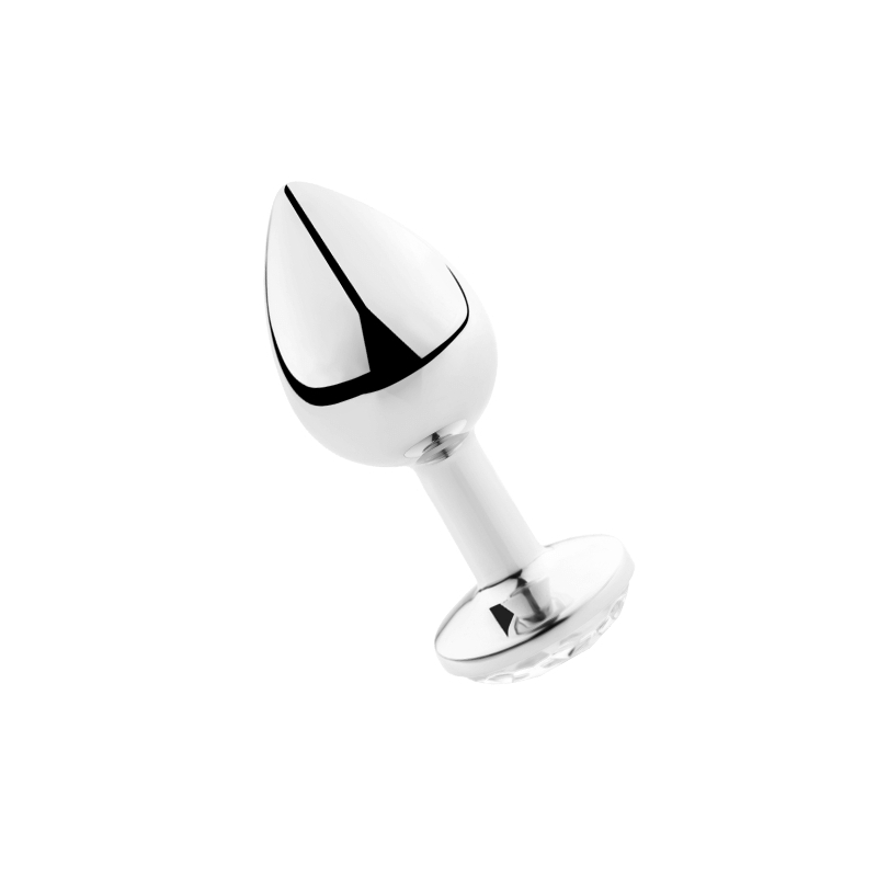 Plug anal transparente de aluminio con cristal