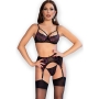 Conjunto de 4 Piezas Rosa y Negro CR 4693