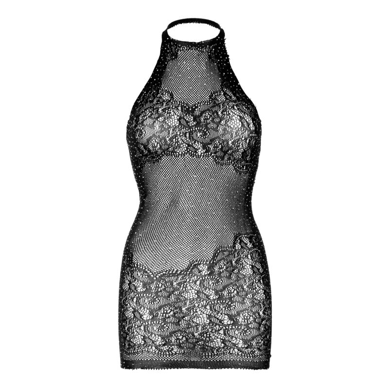 Minivestido Halter con Pedrería Blanco