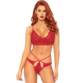 Conjunto de Sujetador y Tanga Rojo
