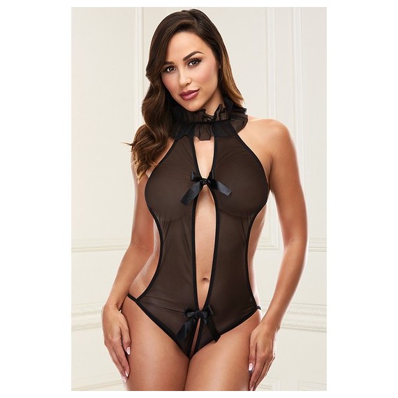 Deep V Teddy Black