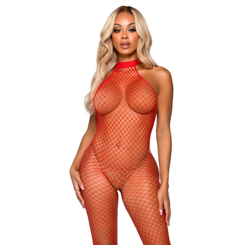 Bodystocking de Rejilla Rojo