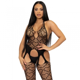 Bodystocking de Red con Correas Negro