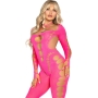 Bodystocking con Espalda Abierta Rosa