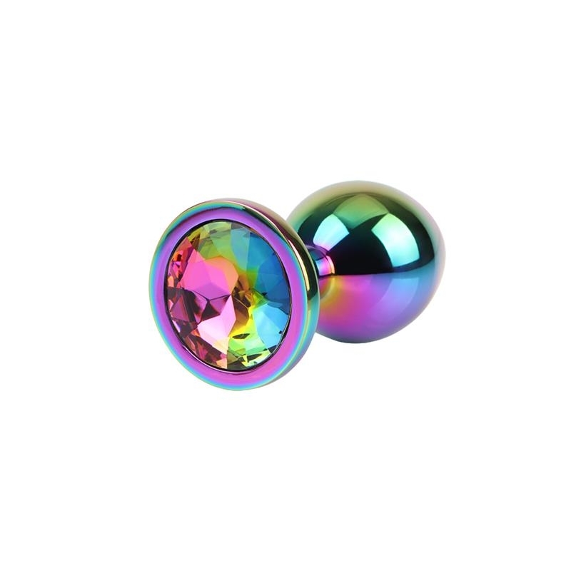 Rainbow Gem Plug Anal multicolor con Joya Talla S