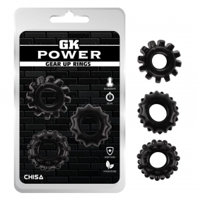 Kit 3 Anillos Pene Gear Up Transparente