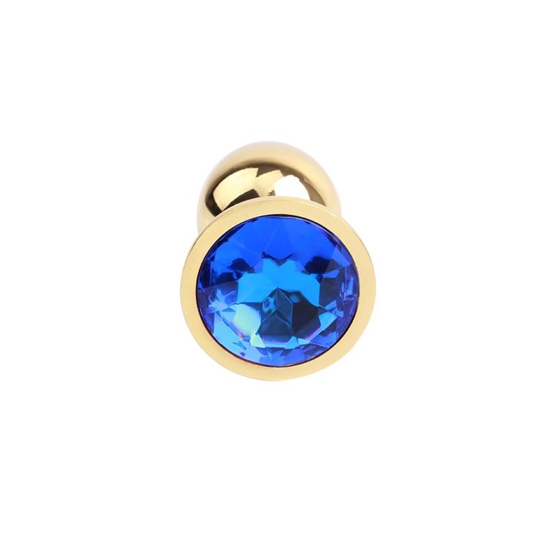 Plug Anal Dorado con Gema Azul