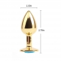 Plug Anal Dorado con Gema Azul