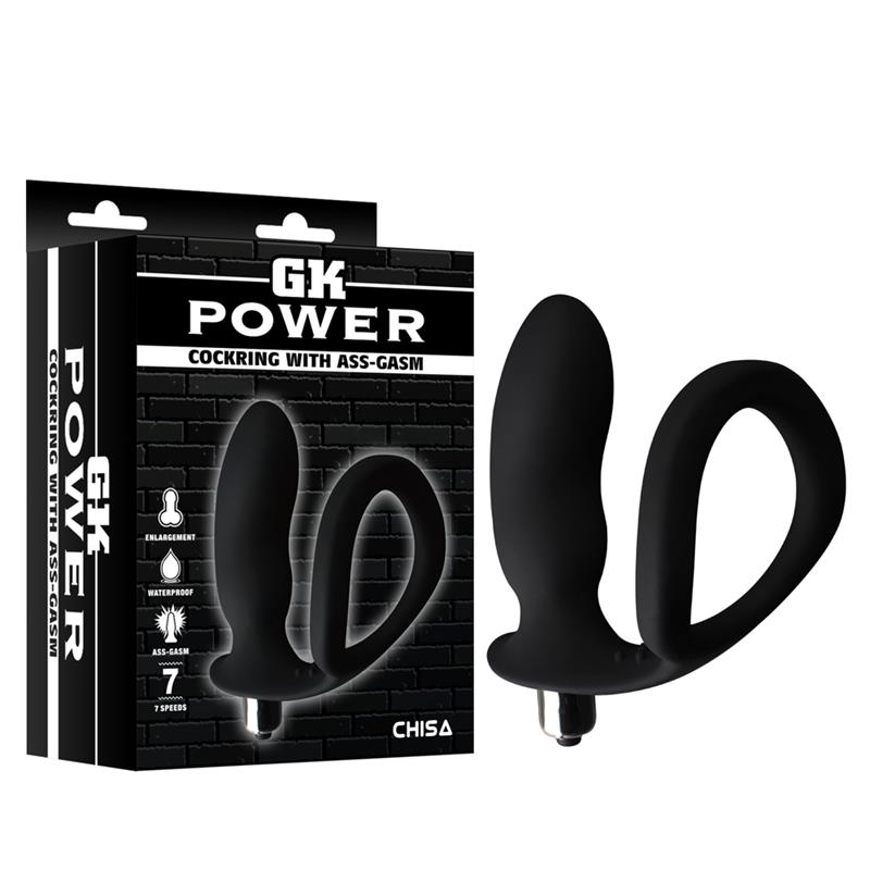 Anillo para el Pene con Plug Anal Negro