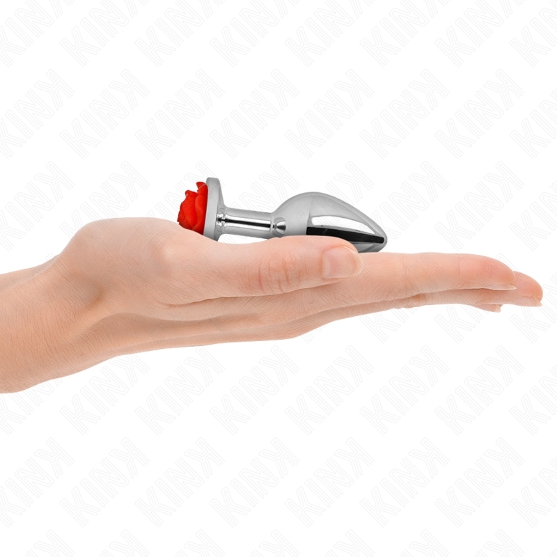 Plug anal plateado con base de roja