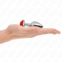 Plug anal plateado con base de roja