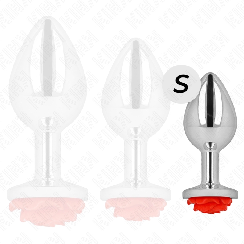 Plug anal plateado con base de roja