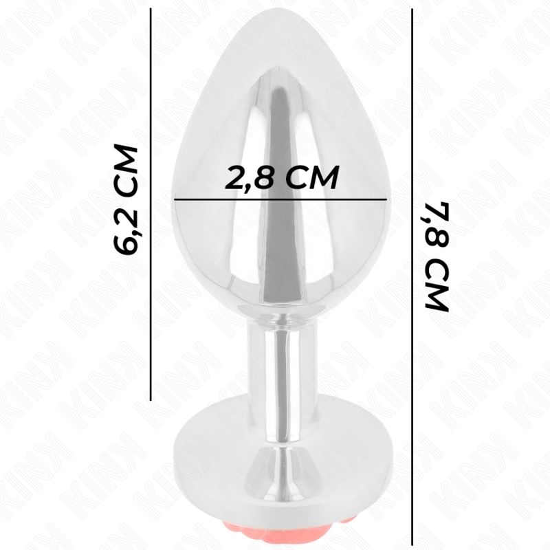 Plug anal plateado con base de roja