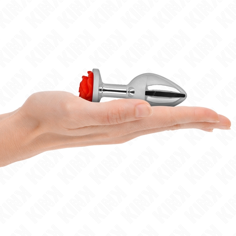 Plug anal plateado con base de roja