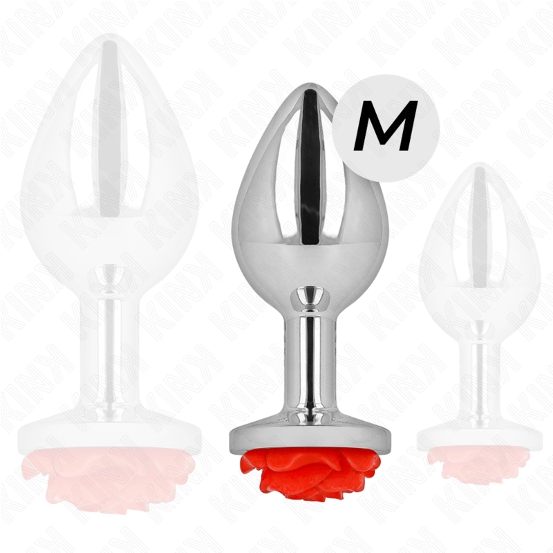 Plug anal plateado con base de roja