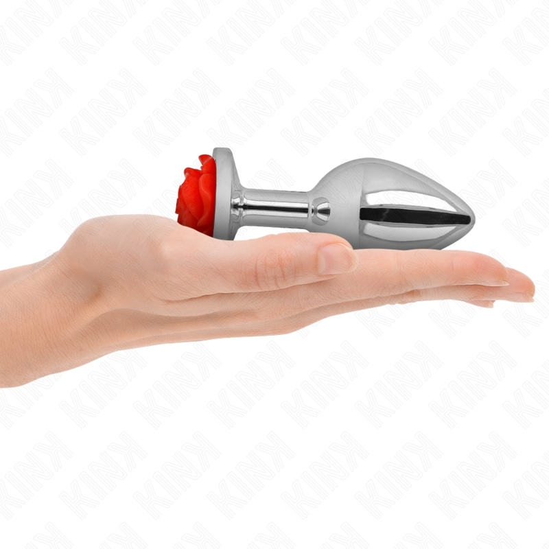 Plug anal plateado con base de roja