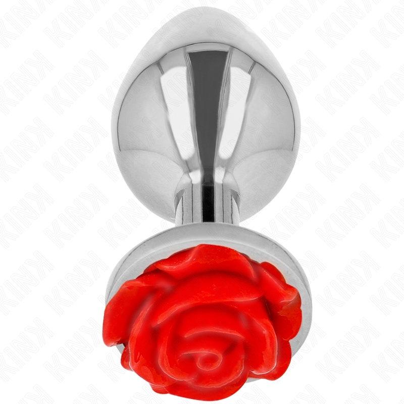 Plug anal plateado con base de roja