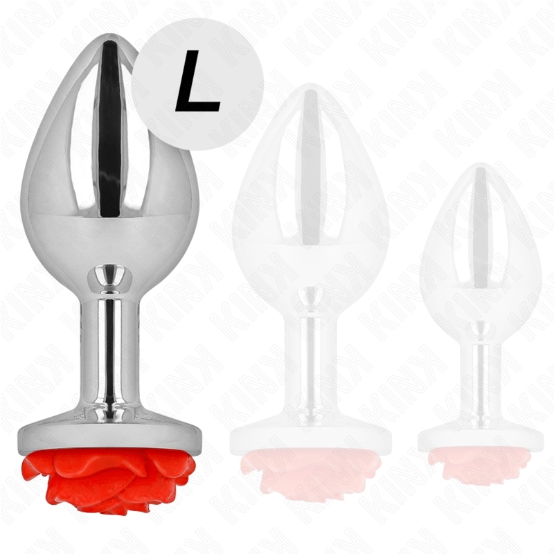 Plug anal plateado con base de roja