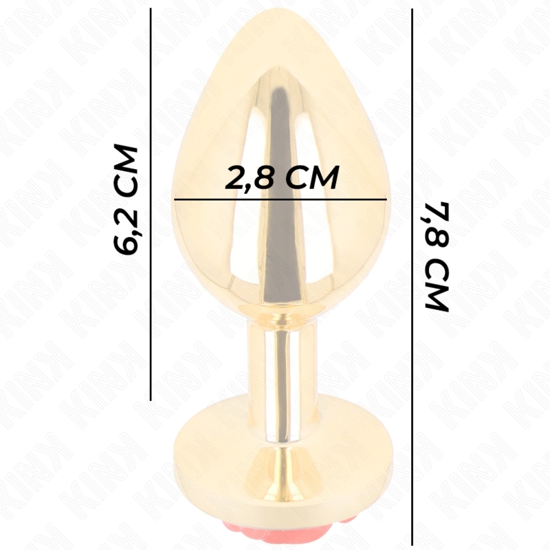 Plug anal dorado con base de rosa