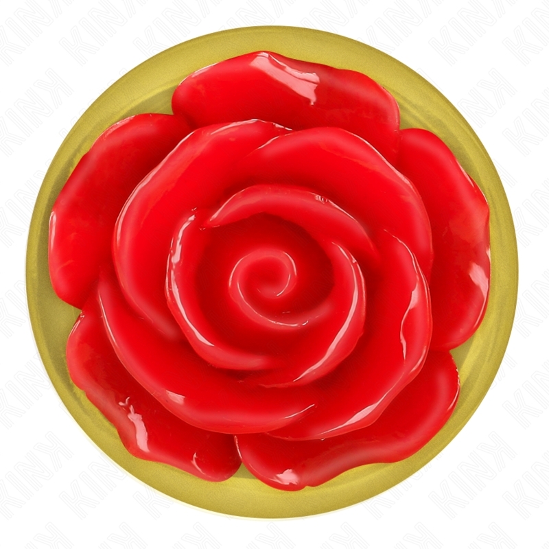 Plug anal dorado con base de rosa