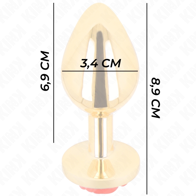Plug anal dorado con base de rosa