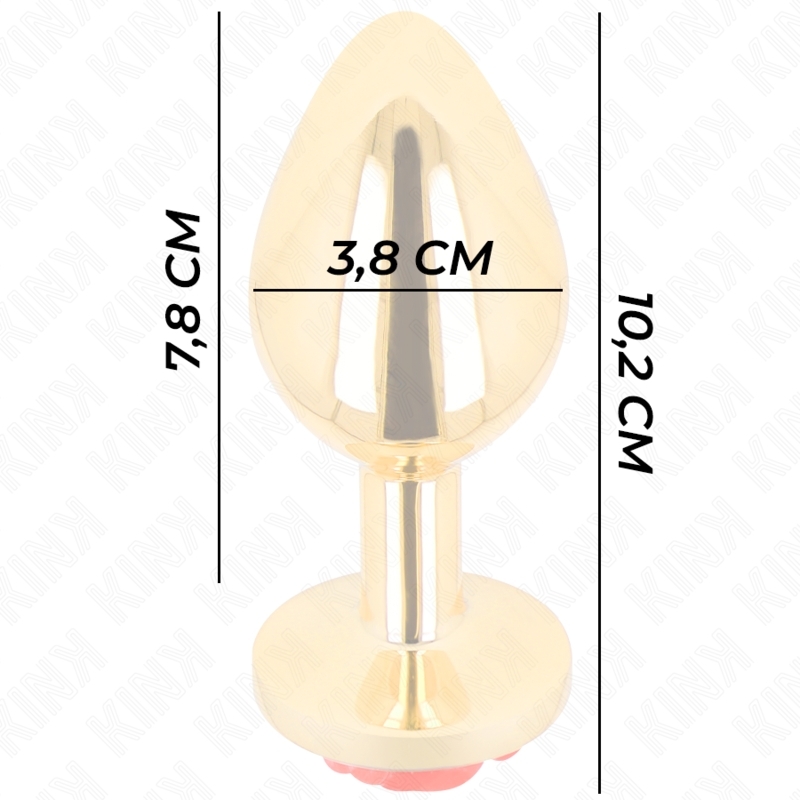 Plug anal dorado con base de rosa