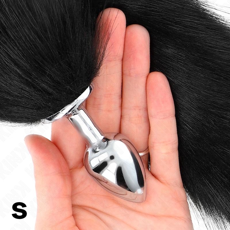 Plug anal con cola sintética talla S 7 x 3 cm