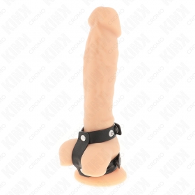 Anillo de pene doble de cuero ajustable
