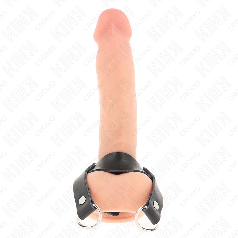 Anillo de pene con anillas en forma de D de 18,5 x 3,3 cm