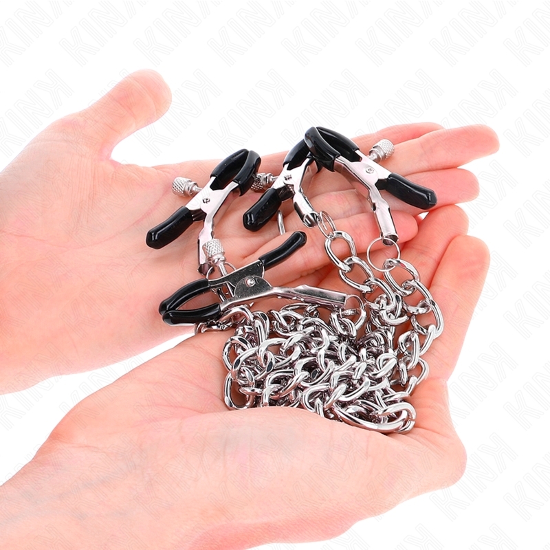 Set de 4 pinzas para pezones con cadenas 32 x 14 cm