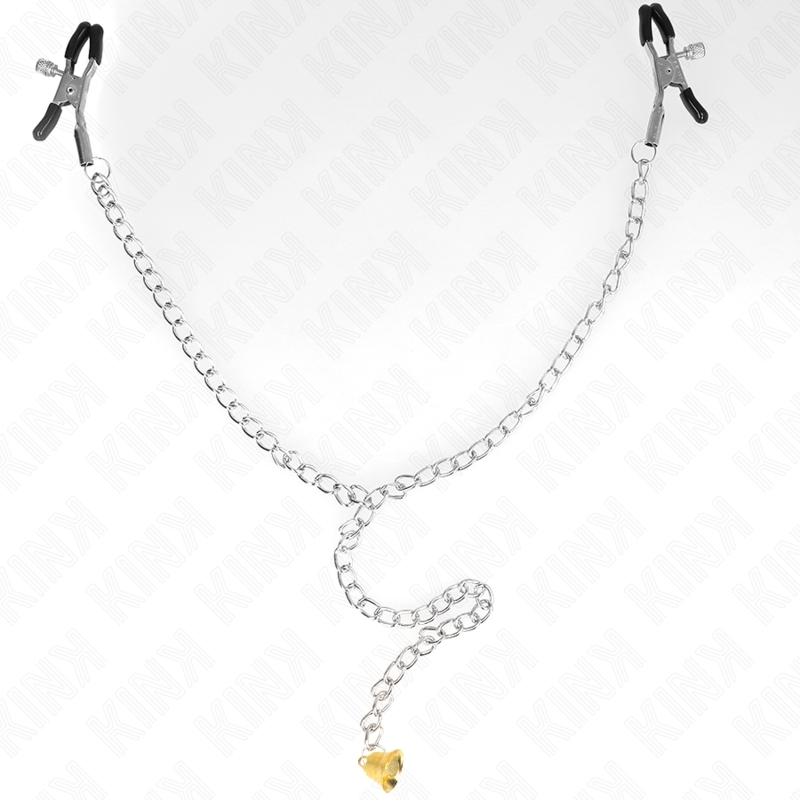 Pinzas para pezones con cadena y colgante de cuerno 30 cm
