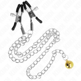 Pinzas para pezones con cadena y cascabel 30 cm