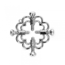 Pinzas de pezón de metal con diseño de flor