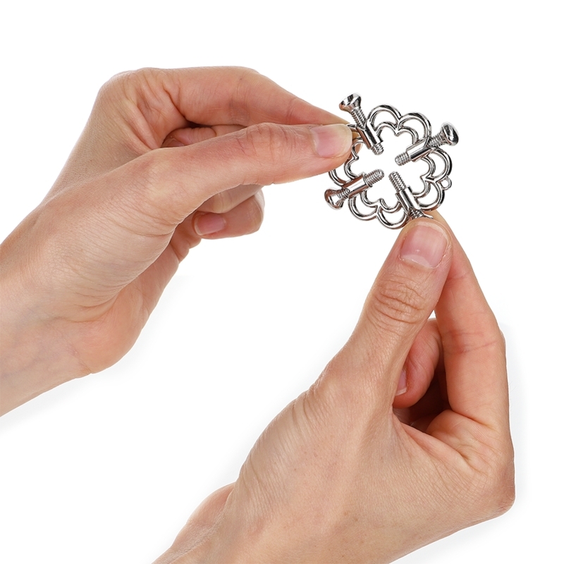 Pinzas de pezón de metal con diseño de flor