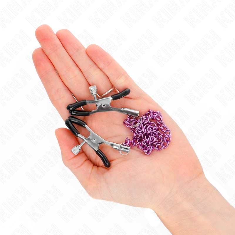 Pinzas para pezones rosas con cadena 30 cm