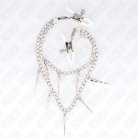 Pinzas para pezones con cadenas y pinchos 30 cm